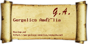 Gergelics Amália névjegykártya